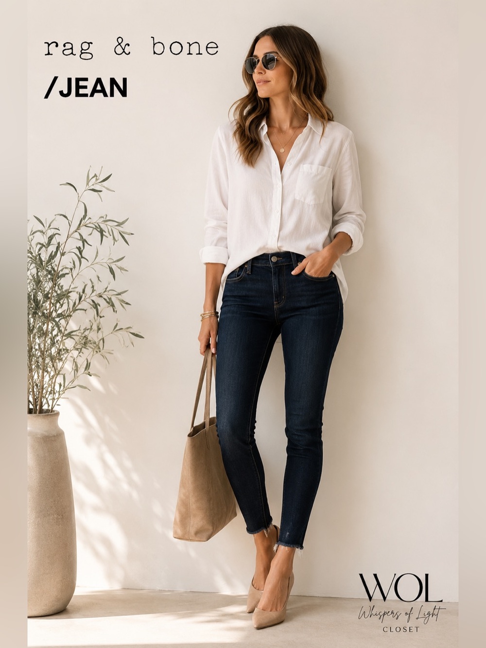 Rag & Bone/JEAN Dark Wash Raw Hem Skinny Ankle Jeans Size 26
